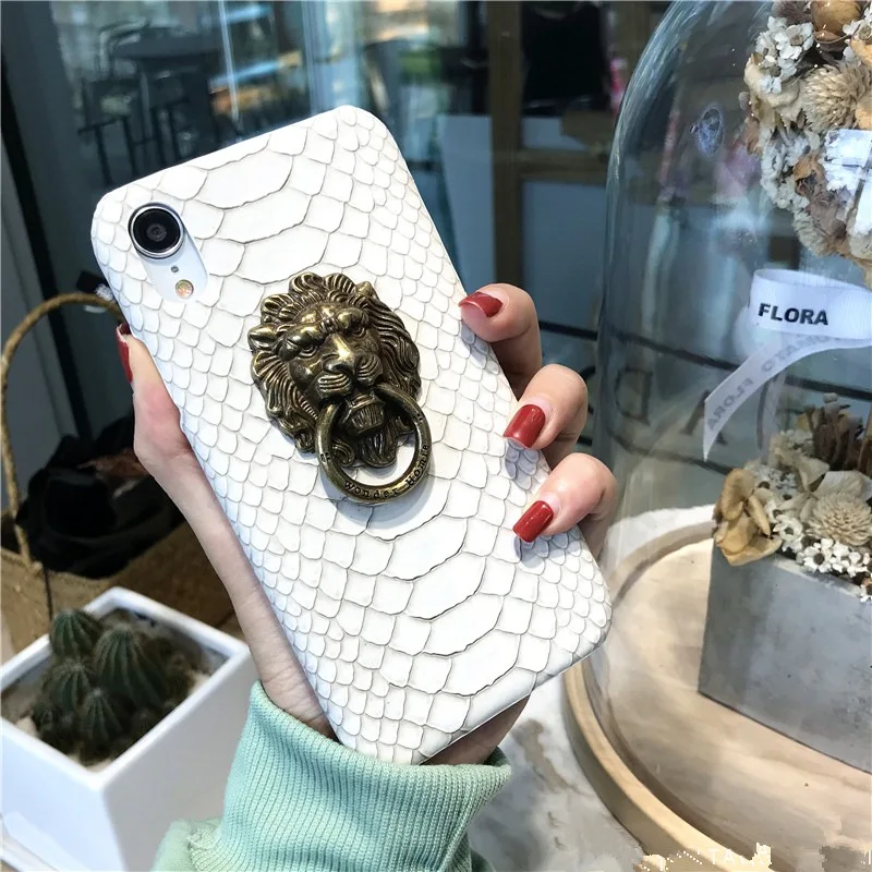 2020 Luxury For iPhone 11 Pro Max Popular Metal Lion Head Bracket Pu Cool Mobile Phone Case
