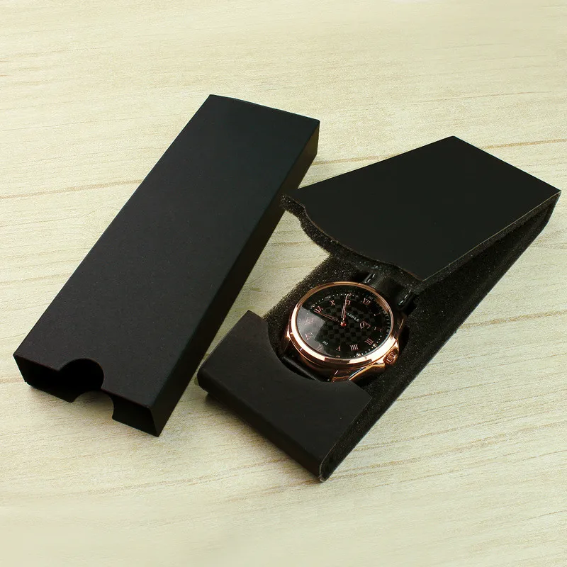 

Folding watch box Gift box  Custom paper watch box Packaging black