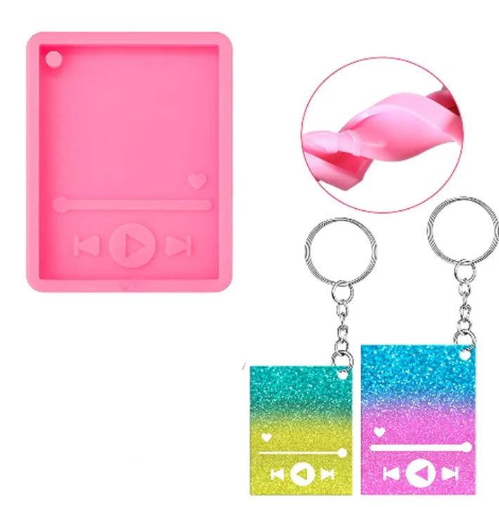 

Diy Shiny 7.5*5.6/3.7*2.8 Music Player Silicone Mold For Keychains Epoxy Resin Craft Molds Diy Handmade Charms Mould