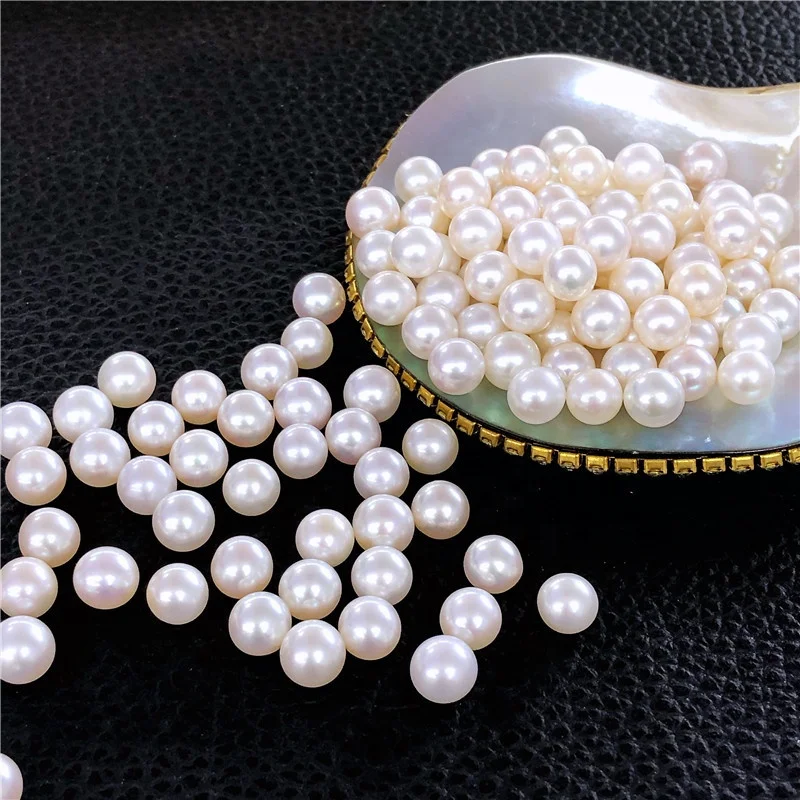 

wuzhou wholesale 2.5mm-3mm bulk 3A grade natural Freshwater Pearls Half drilled round Pearls loose pearls