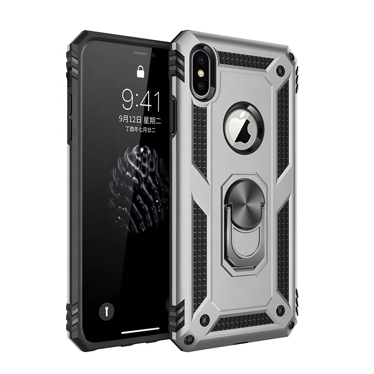

Saiboro TPU PC Bumper kickstand Protective Smart phone Cover Case For iphone x xs xr 11