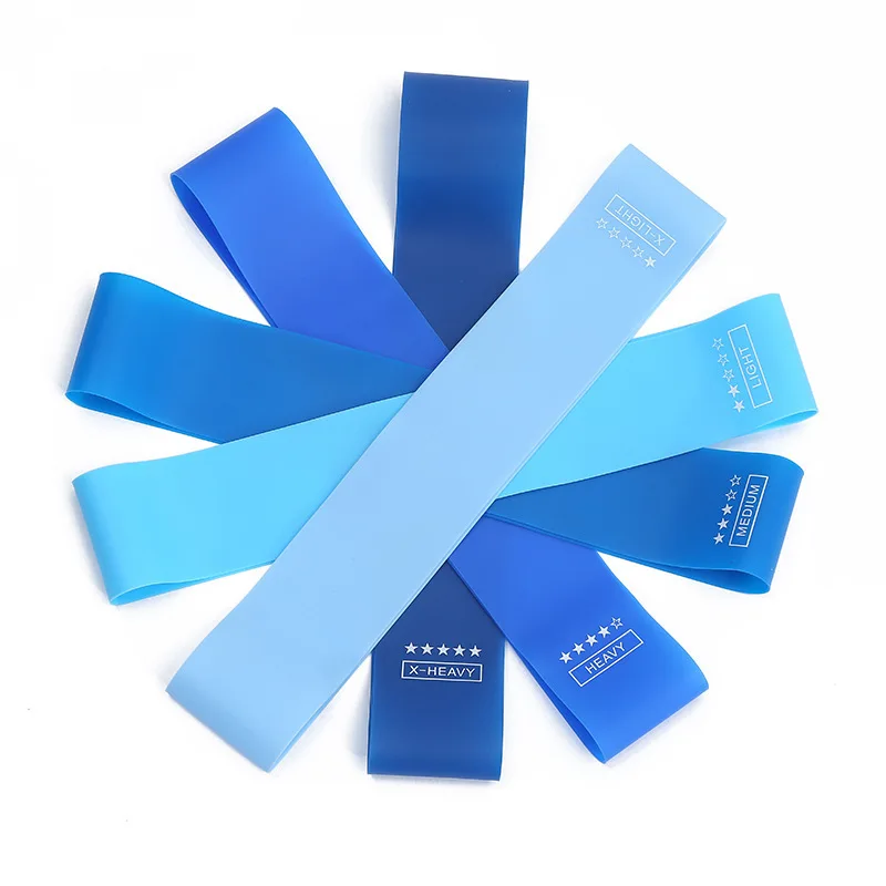 

2021 Eco-friendly 5 pcs hip band fitness booty band blue resistance band for workout, Customized color