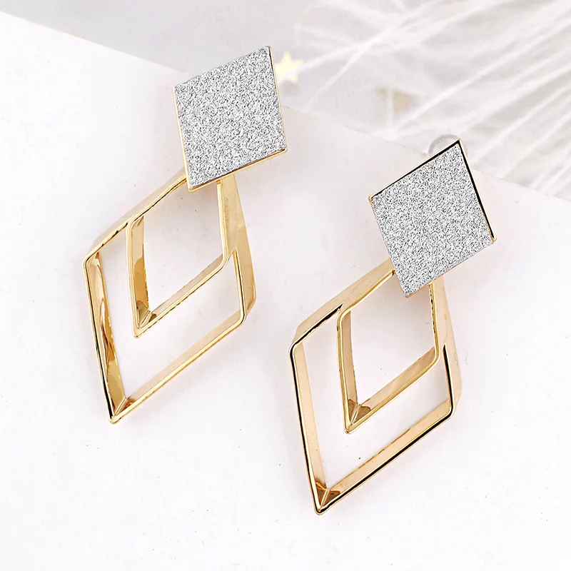 

New Simple Exaggerated Geometric Alloy Diamond Fashion Personality Original Eardrop Womens Earrings Trendy Jewelry