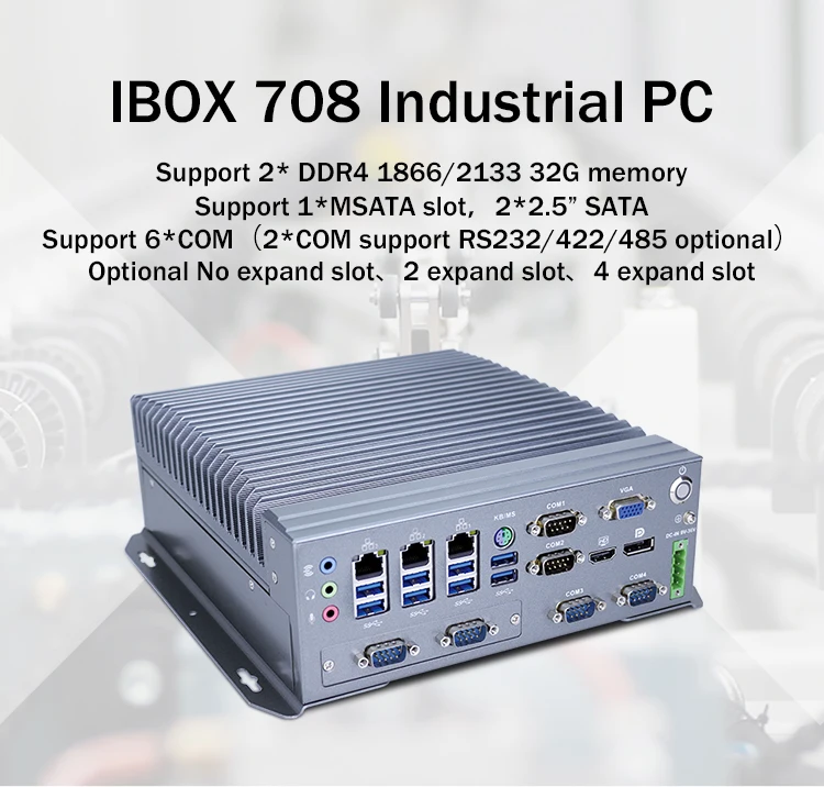 Pcie X16,Pcie X4 Slot Dual Pci Slot Industrial Embedded Box Mini Pc