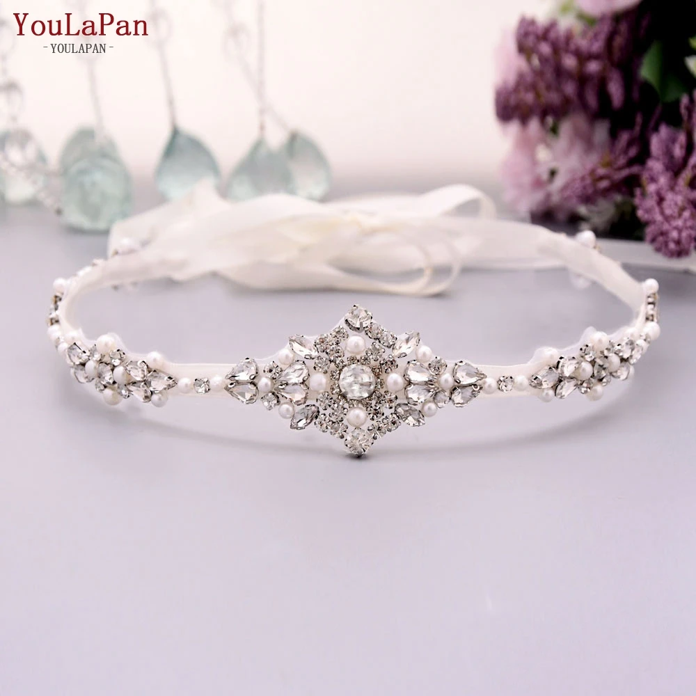 
YouLaPan S357 Rhinestone and Pearls Lace Bridesmaid Belt for Wedding Dress Sash Accessories  (62053843375)