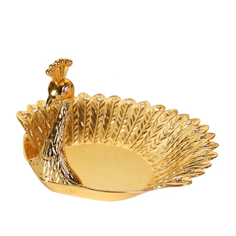 

Zine-alloy Multifunction Creative Healthy Practical Plate Delicate Elegance Removable Washable Dish, Gold