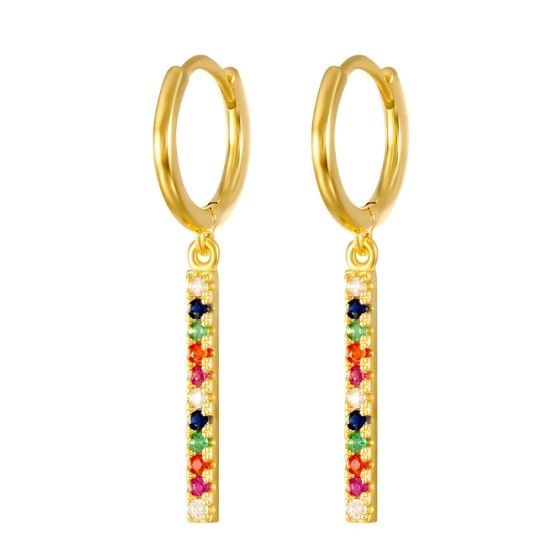 

QIANZUYIN Fashion 18k Gold Jewelry Earring Pendants Silver Earrings 925 Sterling Hoop Earrings Women