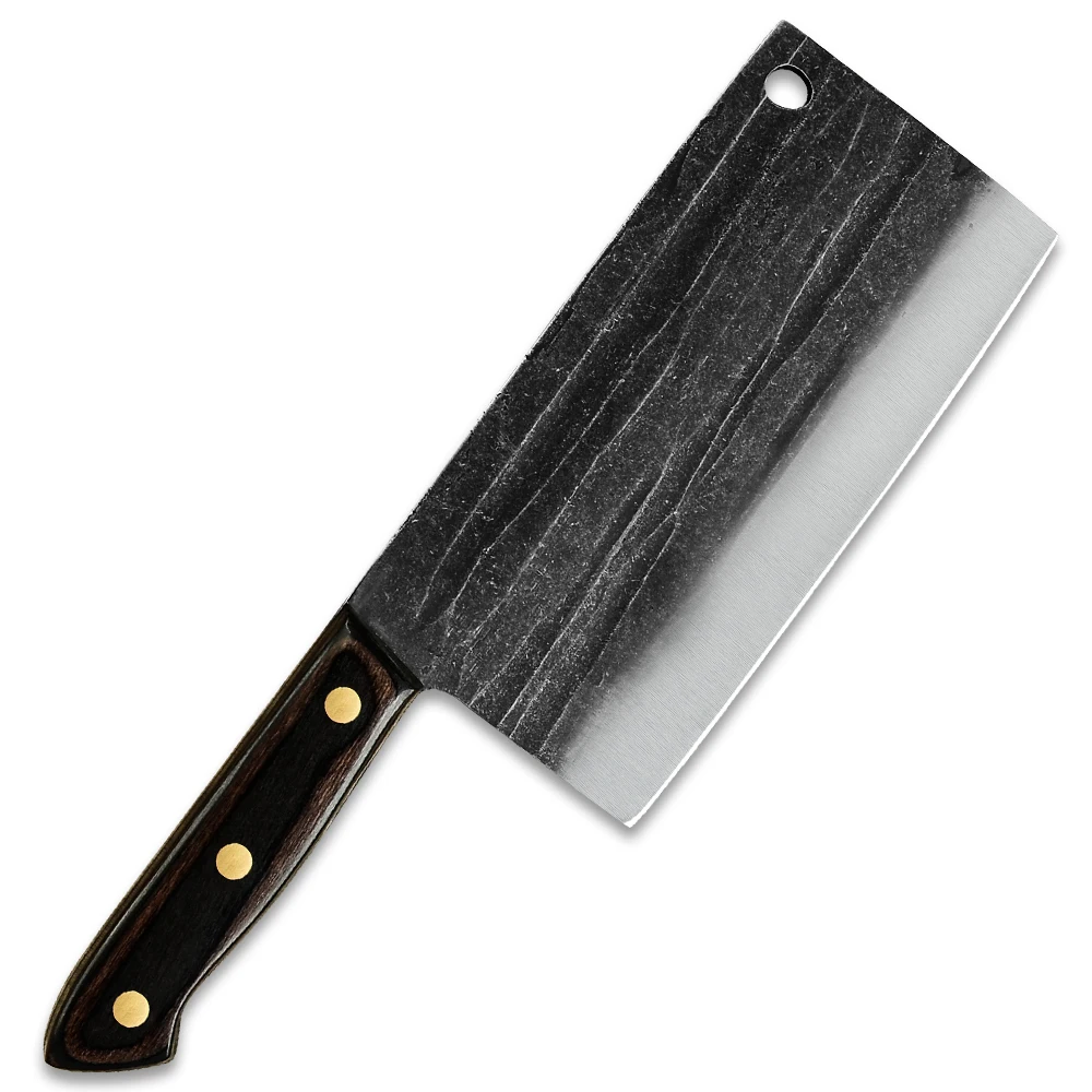 

Large And Big Heavy Kitchen Chopping Knife Cleaver 5mm Thick Blade Stone Washing Technology Chinese Hand Forges Chef Knifes