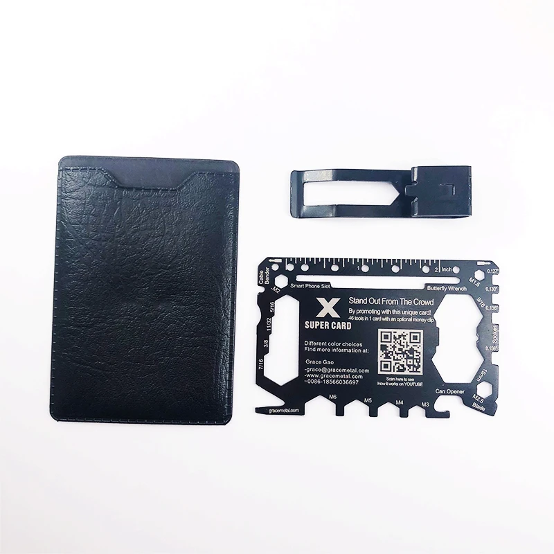 

Free Sample Stainless Steel Custom Business 46 in 1 Multi-function Tool Card