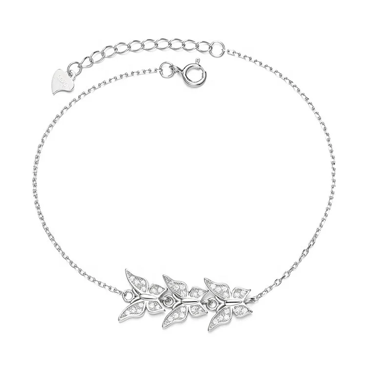 

Unique Adjustable 925 Sterling Silver Butterfly Charm Bracelet