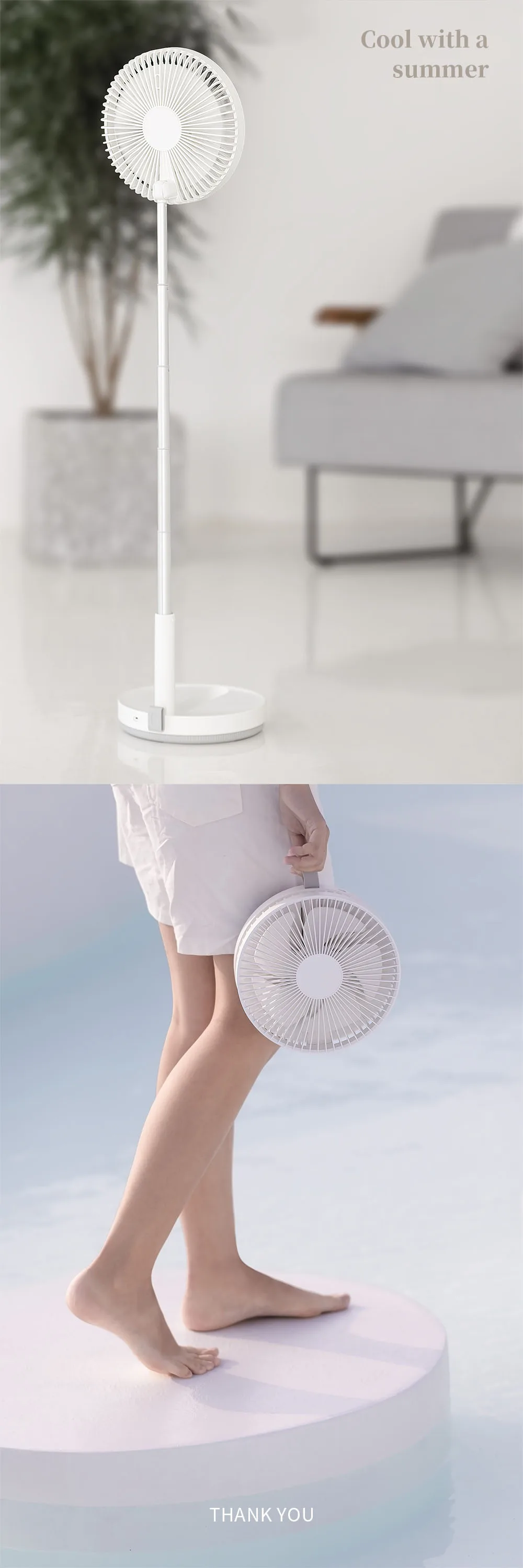 New design rotatable foldable electric mini desktop dc stand fan