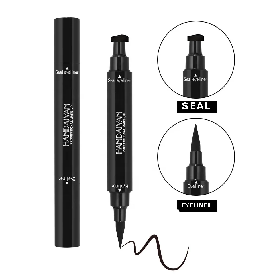 

2 in 1 Double-headed Seal Black Liquid Eye Liner Quick Dry Waterproof Sweat-Proof No Smudging Long Lasting Liquid Eyeliner