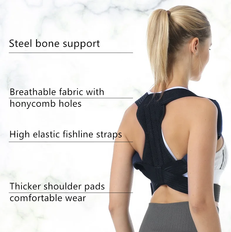 

Hot new products 2020 advanced health care adjustable flexible back and shoulders support belt back pain relief for adult, Black, white, pink, blue, or customize