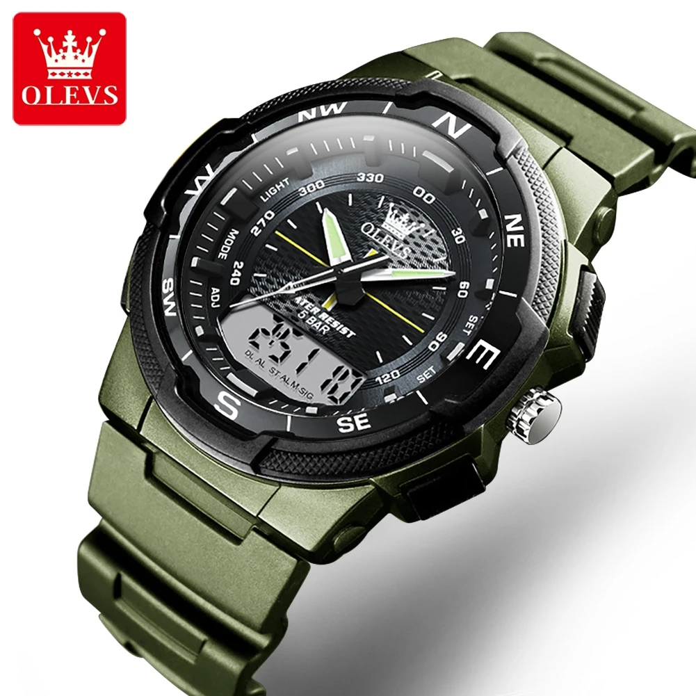 

OLEVS 1107 Relojes Hombre Cheap Electronic Watch 5atm Waterproof Digital Watch Chrono Sport Watch Men Wristwatch