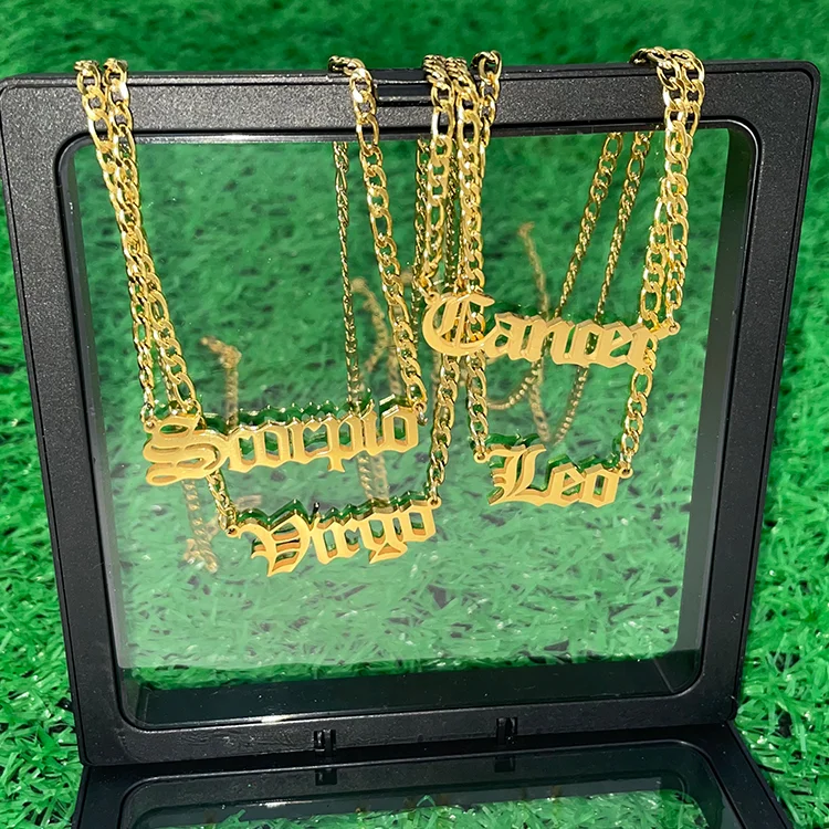 

Dainty 18k Gold Stainless Steel horoscope 12 zodiac sign necklace jewelry