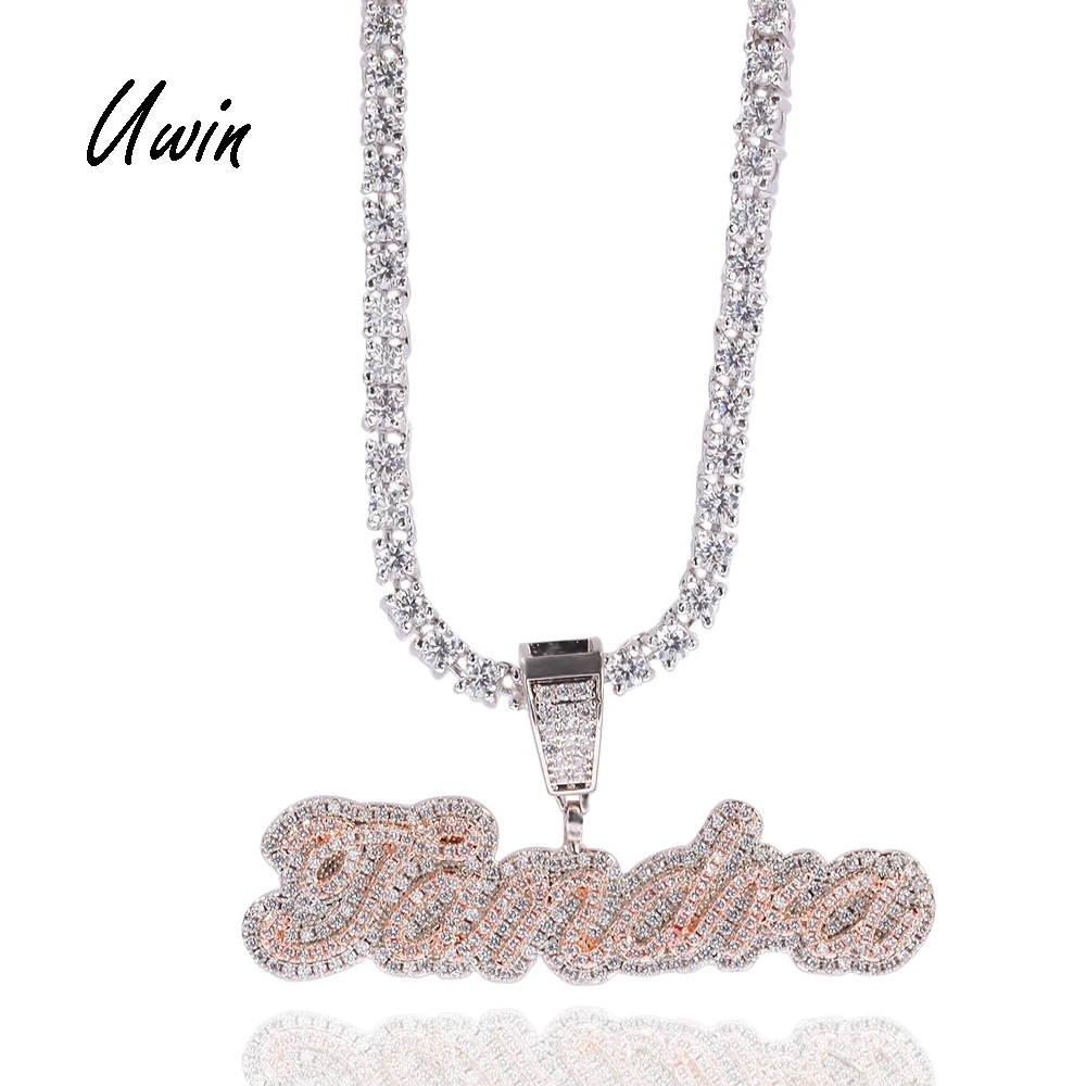 

2021 Double Plated Custom Name Necklace Personalised 18K Gold Plated Name Women Rapper Jewelry