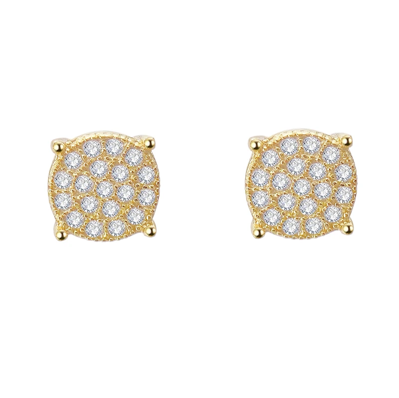 

0.19CT VVS Moissanite Stud Earrings S925 Silver Screw Back Yellow Gold Plated Moissanite Diamond Earrings