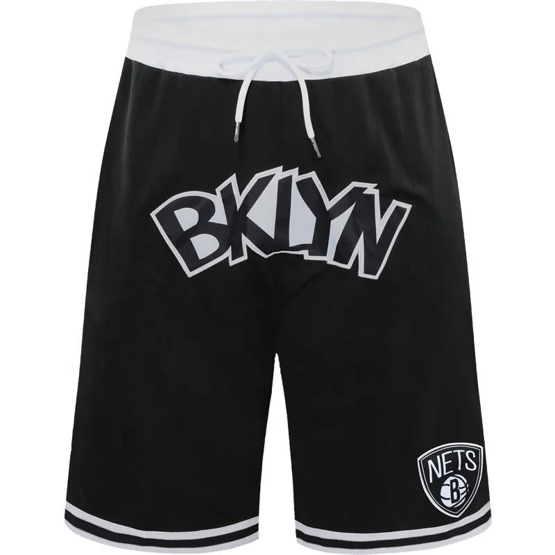 

Wholesale customized exquisite embroidery logo basketball shorts Nets Warriors quick-drying sports basketball shorts, Custom color