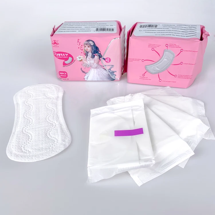 

Disposable Ultra Thin Pads Natural Mini Sanitary Napkins Wingless for girl Certified Organic Cotton Menstrual Pads, White