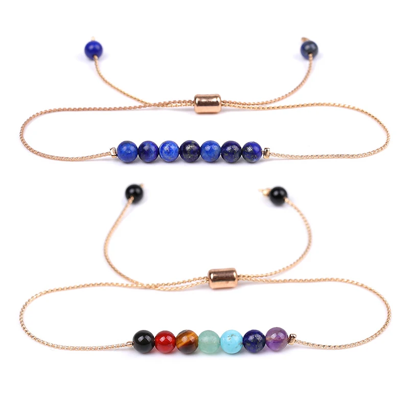 

New Arrival 10 Styles 4mm Natural Stone Bracelet Adjustable For Women Men