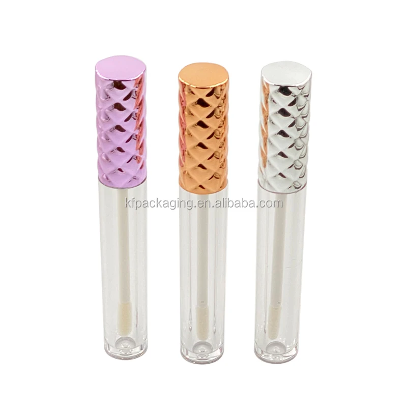 
Stock Goods Empty Diamond Custom purple lip gloss tube packaging container 