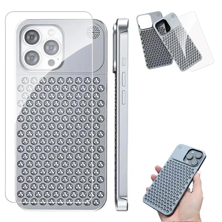 Aluminum Alloy Anti-Fall Heat Dissipation Bezel Slim Case for iPhone 14 13 12 Pro Max Full Body Metal Mobile Phone Cover Case