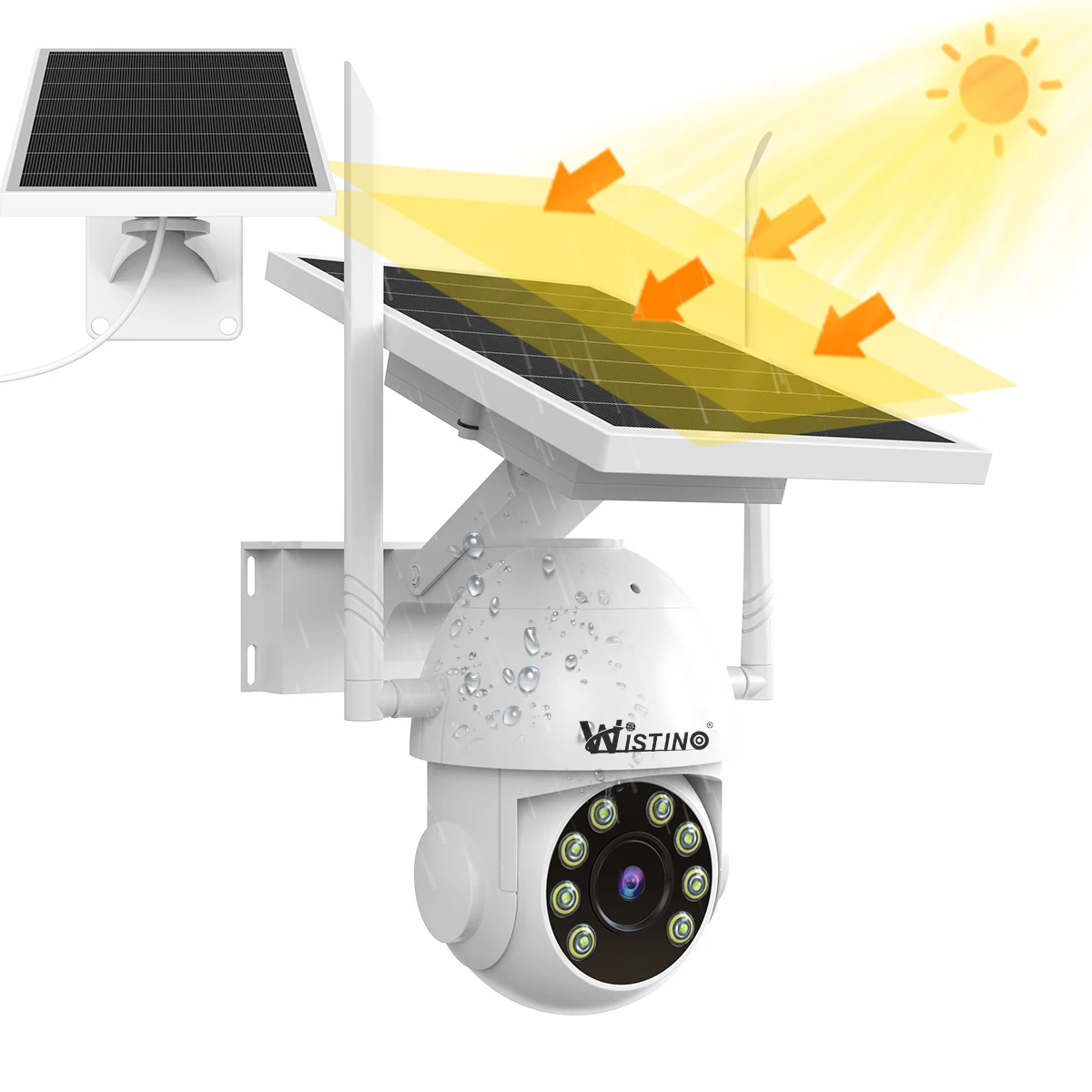 

Wistino 2 Solar Board 4MP 8760 Hours Recording CCTV Camera Colorful Night Vision 35 Meters Audio Motion Detection Solar CCTV 4G