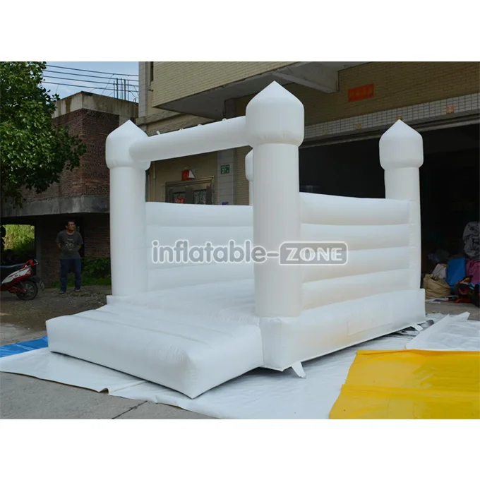 

white wedding bouncy castle, white wedding bounce house with slide 1