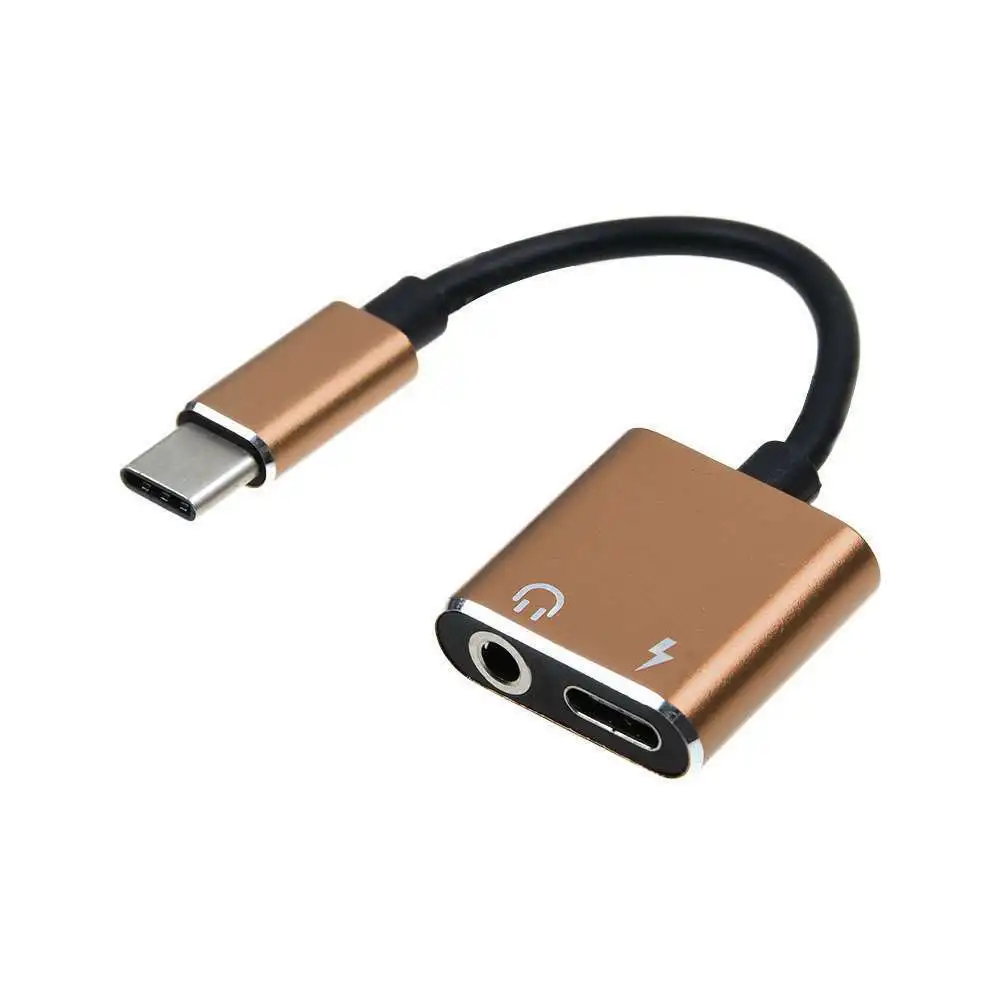 2 en 1 tipo-C a 3,5mm para auriculares Jack Adaptador de Audio AUX cargador de carga de Cable - ANKUX.COM