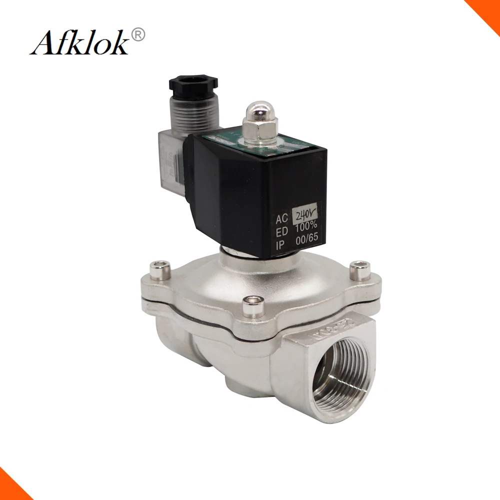 
2W-20 2 Way Normally Closed 12v DC water Air Gas 3/4inch Stainless Steel solenoid valve for water 