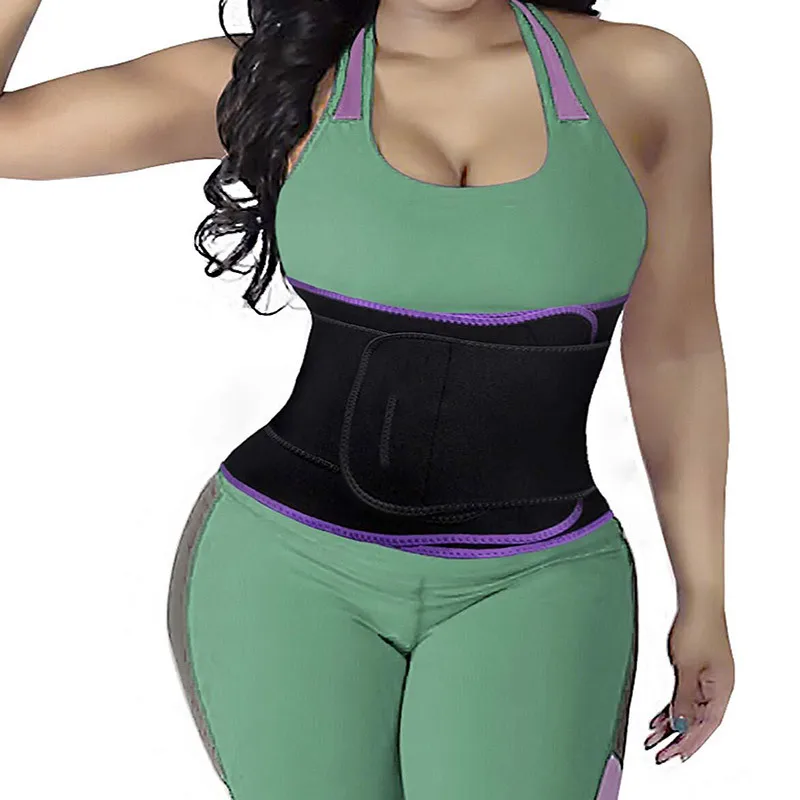 

New double layer compression sweat waist protection fitness sports support waist protection color belt belt, Blue, black, purple, rose