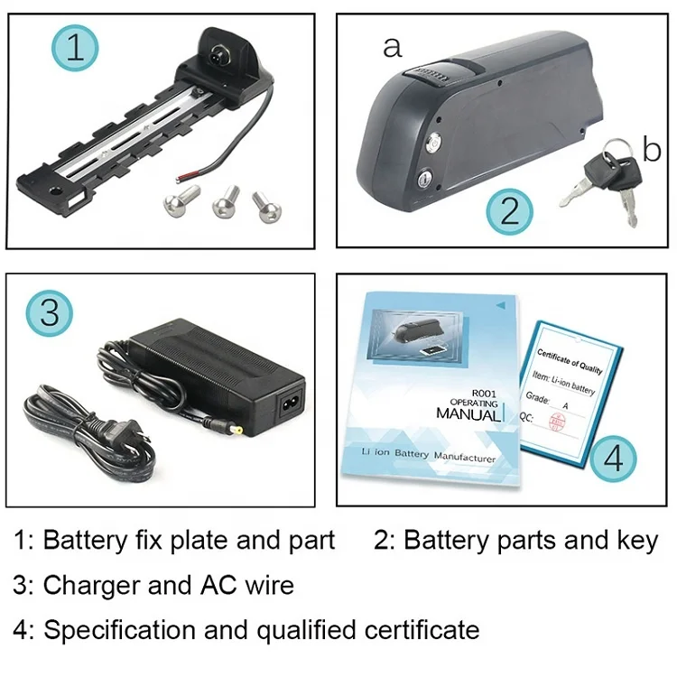 
Dolphin Down Tube Type Electric Bike Li Ion 13Ah 36V 12Ah Lithium Battery 