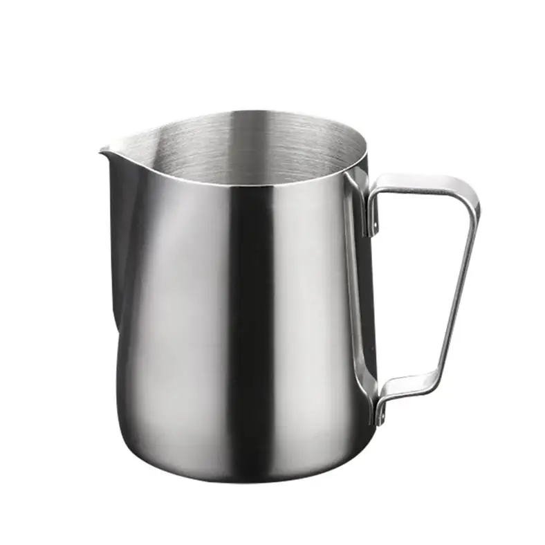 

Coffee Latte Cup Stainless Steel Latte Cylinder Milk Foaming Pot Sharp Mouth Cup Fancy Embossed Milk Cylinder