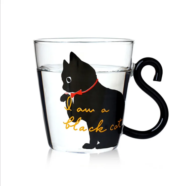 

Cat paw glass cute super cute girl with hot water mug simons cat mug, Customized colors acceptable