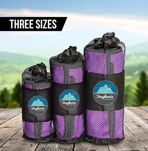 3 Sizes Beach and Swimming Sports Quick Dry and Absorbent Lightweight Backpacking Youphoria Outdoors Microfiber Travel Towel Gym Ideal Fast Drying Towels for Camping,Travel 