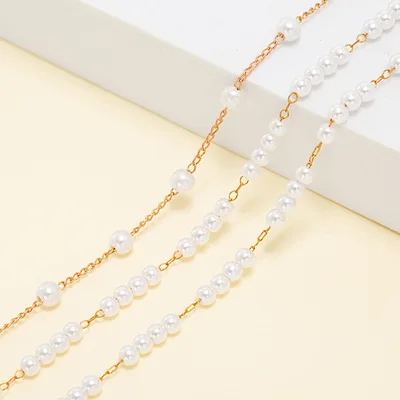 

China Jewelry Supplies Hot Sale Gold Plated Necklace Chains DIY Jewelry Making Accessories Pearl Chains For Jewelry Findings, As pictures show