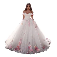 

2019 New Collection Off Shoulder Ball Gown Wedding Dress Bridal Gown Made In China