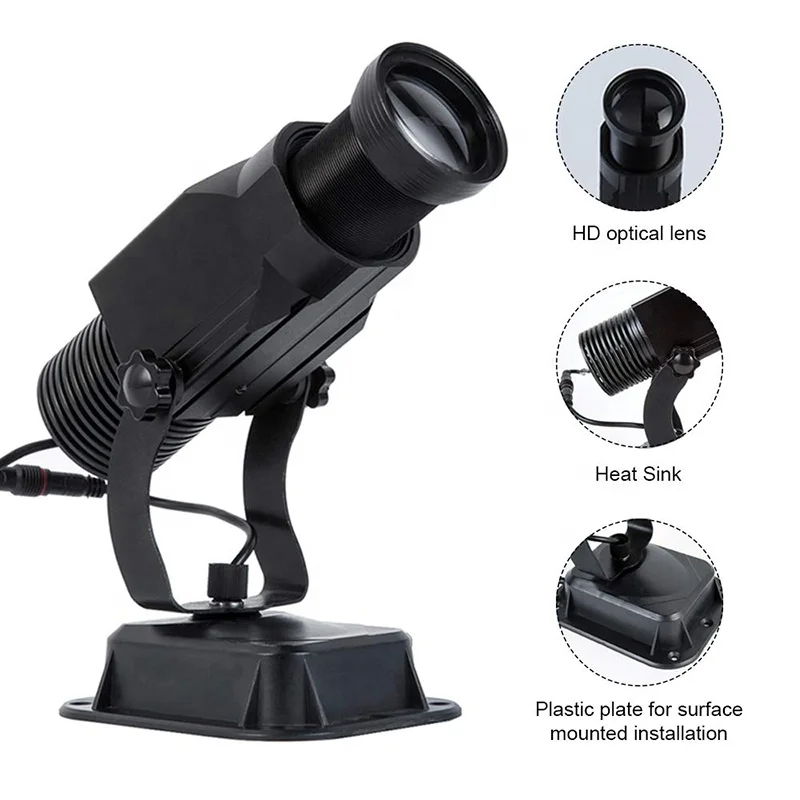 
15W LED Custom Image GOBO Logo Projector Light with Static Function Manual Zoom Focus Customized Gobos for Indoor Use 