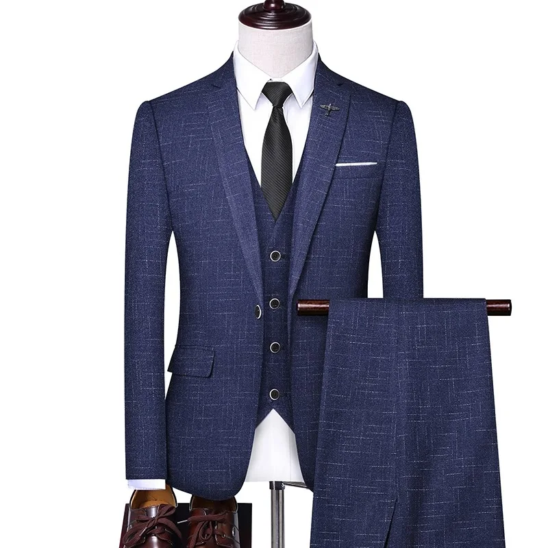 

Wedding New British Suit Men's Slim Fit Suit Three-Piece Esmoquin Suit