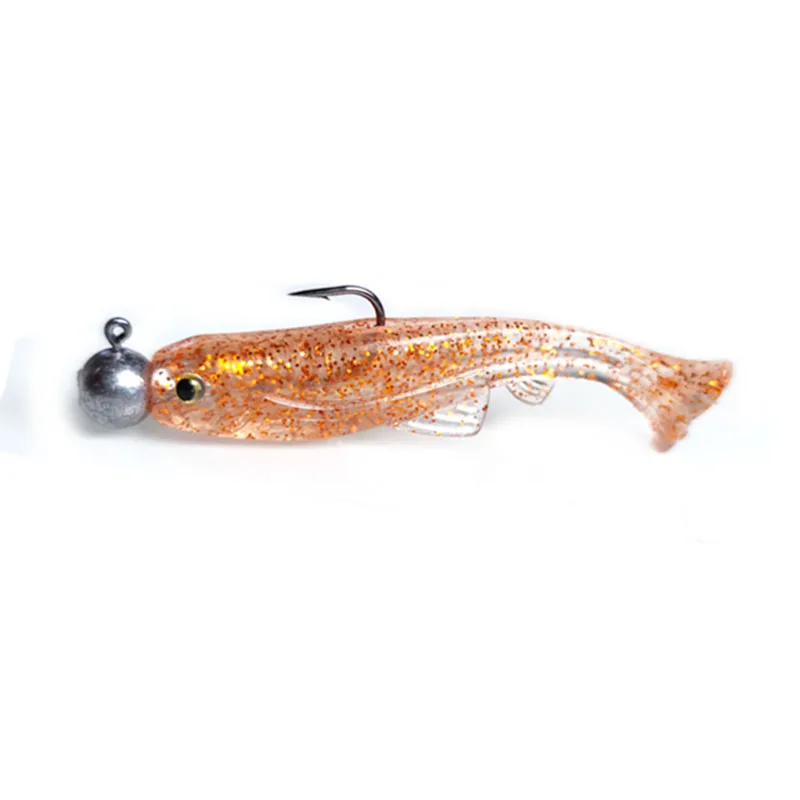 

Soft Lure 75mm 6.2g Wholesale Paddle Tail Plastic Pescaria Soft Bait Jig Head Fish Baits For Bass Pike iscas, 2 colors