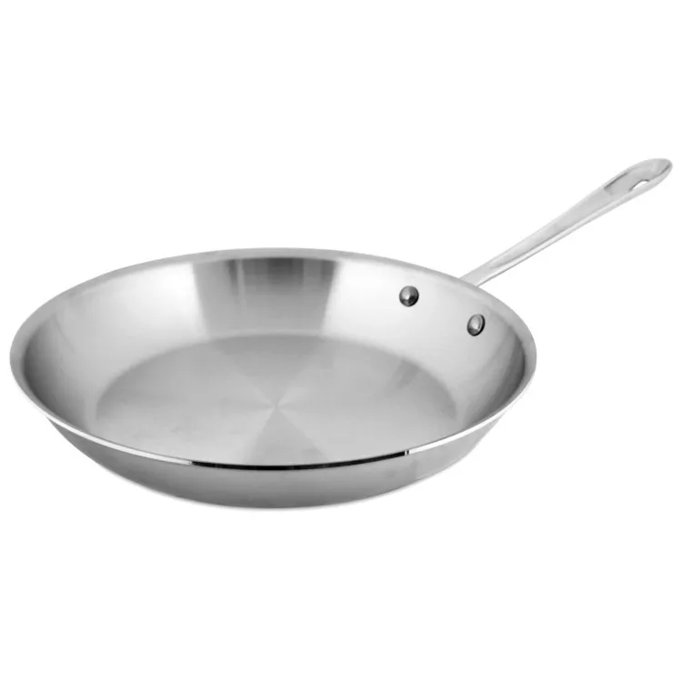 

Luxury tri-ply steel wok pan nonstick coating stainless steel kitchenware fry pan with combined lid