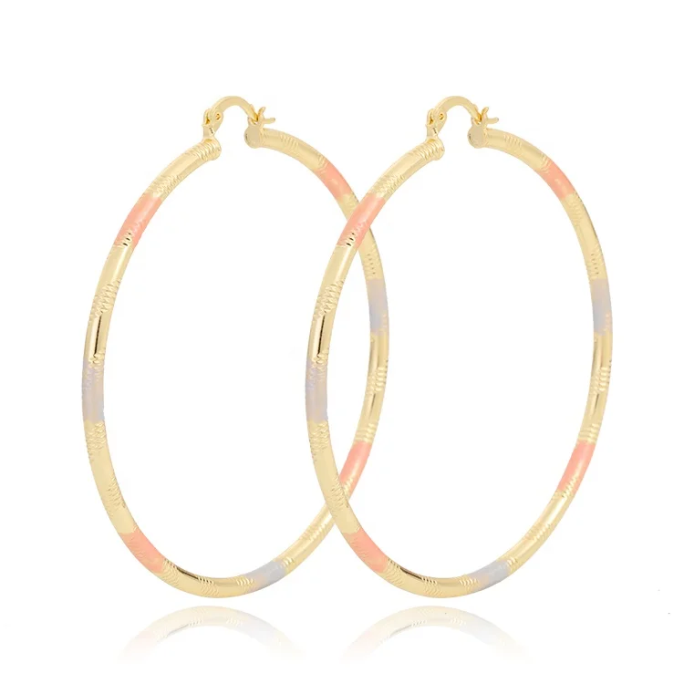 

Fashion jewelry brass Hoop Earrings with 14K Gold Plated, Gold color