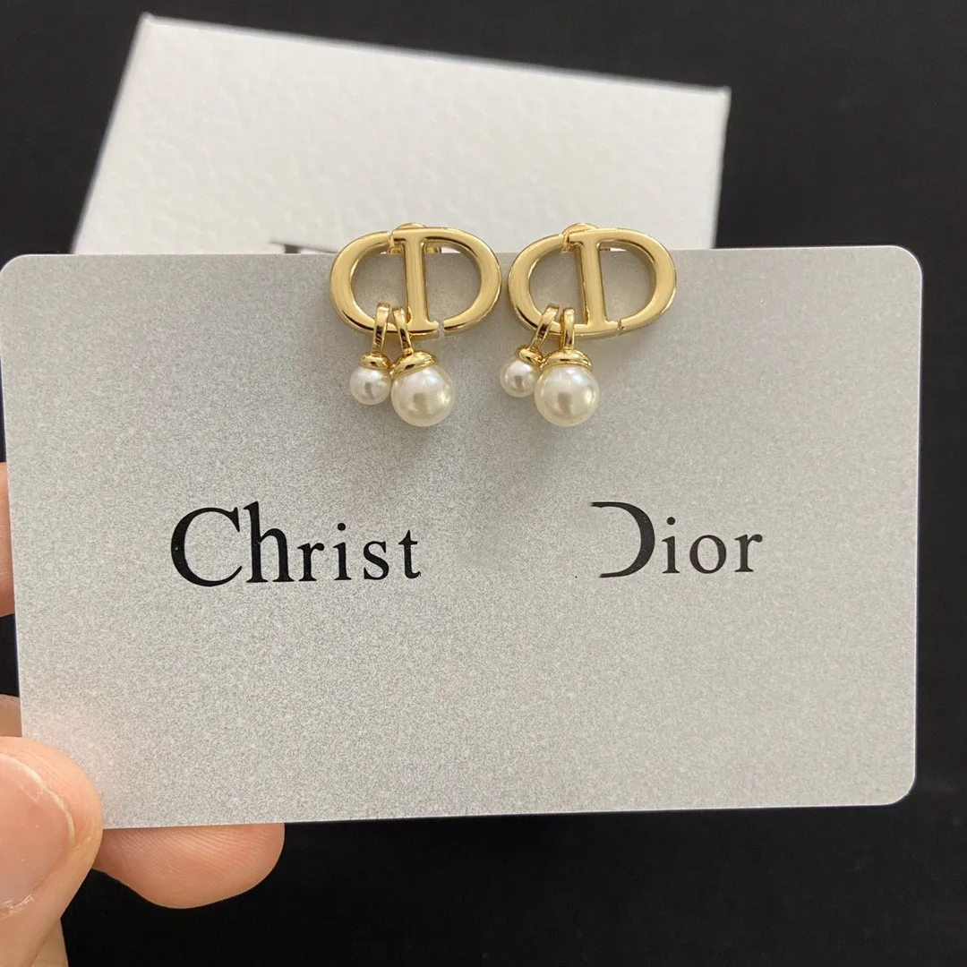 

MAI Diorrer Earrings Pearl Gold Earring Drop Earrings