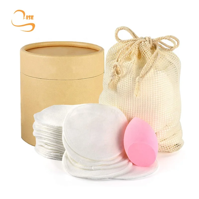 

Factory Seller 8cm Round Soft Reusable Bamboo Cotton Makeup Pads Chemical Free Safety Cleansing Cotton Pads