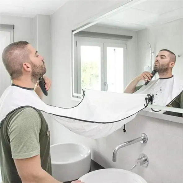 

Hot Sale Man Beard Trim Catcher Apron, White, black