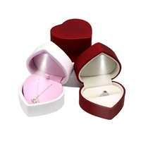 

Luxury wholesale factory stock heart shaped led light pendant wedding ring jewelry box