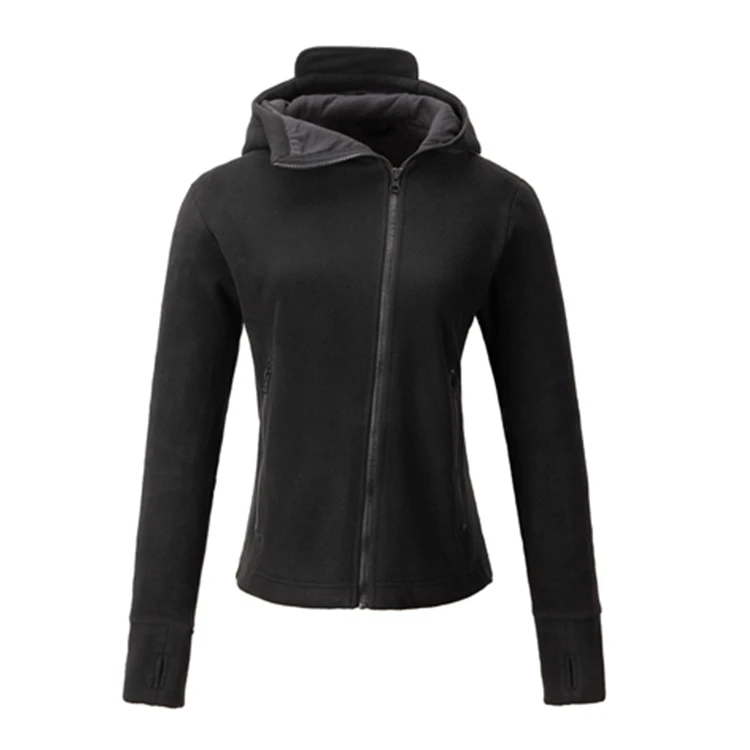 

Wholesale best price womens new style outdoor fitness sports zip hooded windproof soft micro fleece work jacket, Customizable