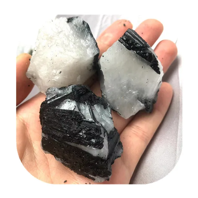 

Wholesale natural healing gemstone rough raw crystal stones black rutilated rough stone for home decoration