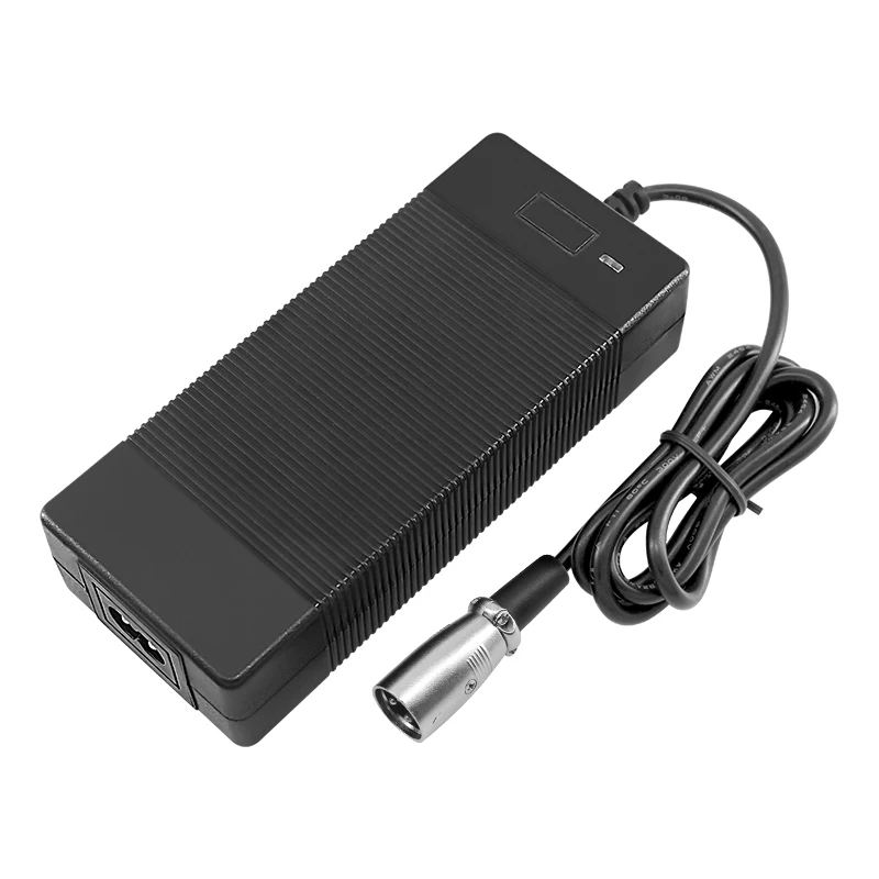 

Factory Custom 42v 2a Li-ion Battery Charger For 36v E-bike Scooter Battery 3-pin Xlr Male Connector, Black white