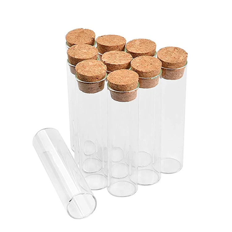 

Cheap Small Mini Glass Tube Jars with Cork Lids, Clear